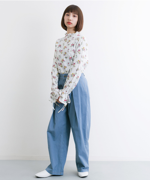 MERLOT（メルロー）の「ロングワイドタックパンツ3302（その他パンツ・レディース・ベージュ/アイボリー/カーキ/ブルー/グリーン系その他/ネイビー・FREE）」の18枚目の写真