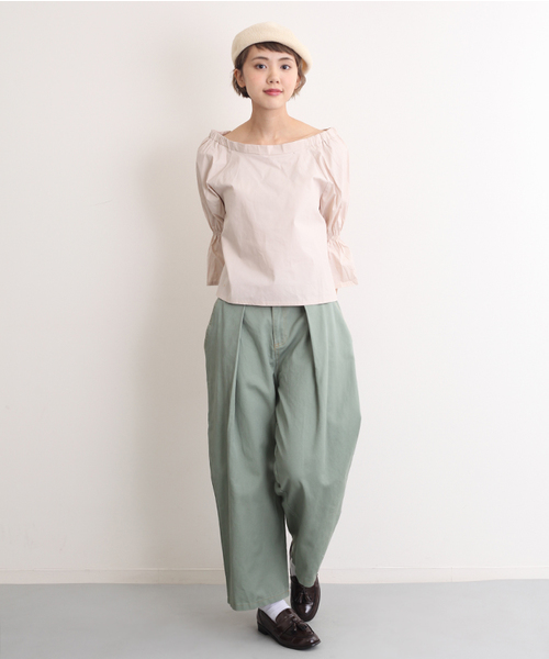 MERLOT（メルロー）の「ロングワイドタックパンツ3302（その他パンツ・レディース・ベージュ/アイボリー/カーキ/ブルー/グリーン系その他/ネイビー・FREE）」の20枚目の写真