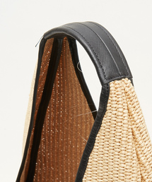 arron（アローン）の「ARRON TRIANGLE RAFFIA BAG（ハンドバッグ 