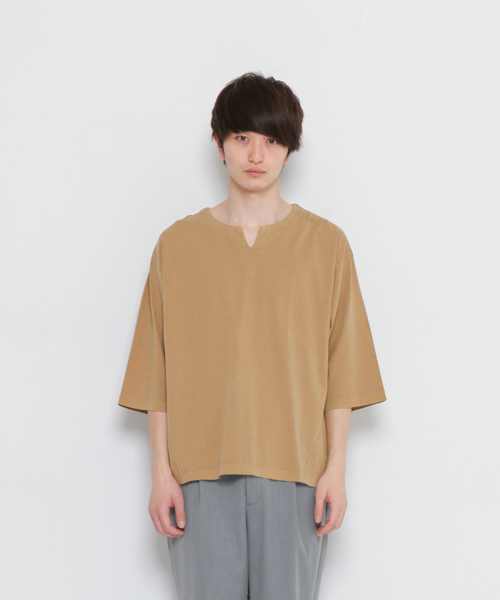 SENSE OF PLACE by URBAN RESEARCH（センスオブプレイスバイアーバンリサーチ）の「ピグメントスキッパービッグT(7分袖)（Tシャツ/カットソー・メンズ・ブラック/オフホワイト/ベージュ・LARGE/MEDIUM）」の7枚目の写真