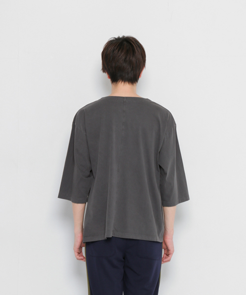 SENSE OF PLACE by URBAN RESEARCH（センスオブプレイスバイアーバンリサーチ）の「ピグメントスキッパービッグT(7分袖)（Tシャツ/カットソー・メンズ・ブラック/オフホワイト/ベージュ・LARGE/MEDIUM）」の14枚目の写真