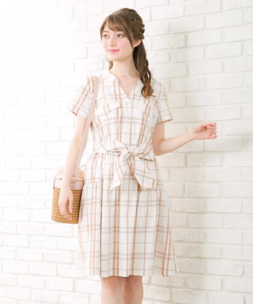 Feroux フェルゥ の クラシカルツートーンチェック ワンピース シャツワンピース Wear