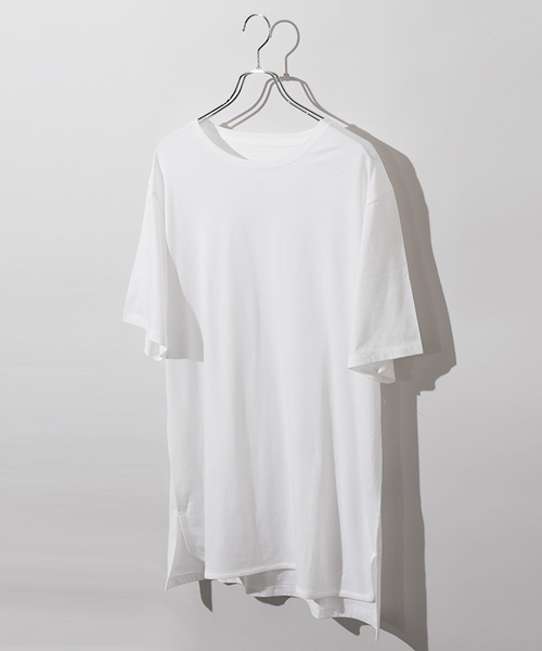 WEGO（ウィゴー）の「WEGO/リヨセルサイドスリットロングカットソー（Tシャツ/カットソー・メンズ・ホワイト系その他5/杢グレー/ホワイト/レッド系その他5・LARGE/MEDIUM）」の2枚目の写真