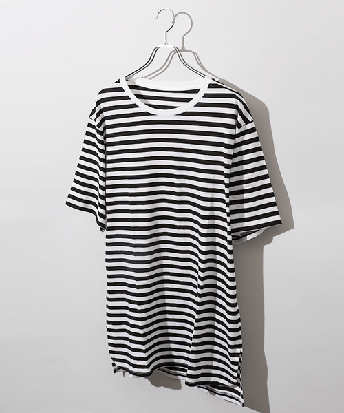 WEGO（ウィゴー）の「WEGO/リヨセルサイドスリットロングカットソー（Tシャツ/カットソー・メンズ・ホワイト系その他5/杢グレー/ホワイト/レッド系その他5・LARGE/MEDIUM）」の3枚目の写真