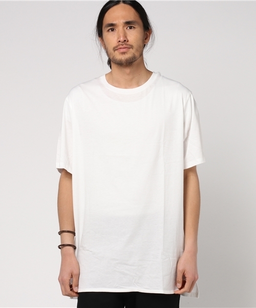 WEGO（ウィゴー）の「WEGO/リヨセルサイドスリットロングカットソー（Tシャツ/カットソー・メンズ・ホワイト系その他5/杢グレー/ホワイト/レッド系その他5・LARGE/MEDIUM）」の9枚目の写真