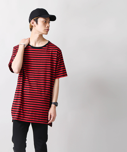 WEGO（ウィゴー）の「WEGO/リヨセルサイドスリットロングカットソー（Tシャツ/カットソー・メンズ・ホワイト系その他5/杢グレー/ホワイト/レッド系その他5・LARGE/MEDIUM）」の22枚目の写真