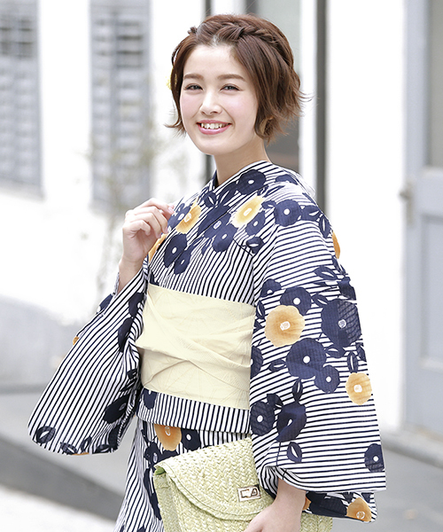 bonheur saisons（ボヌールセゾン）の「浴衣3点セット （浴衣＋帯＋下駄）「bonheur saisons/ボヌールセゾン」（浴衣・レディース・ホワイト系その他/ブルー系その他3/ブルー系その他4/ホワイト×イエロー/ブルー系その他5/ブルー系その他6/ブルー系その他7/ホワイト系その他6/ホワイト系その他7・FREE）」の7枚目の写真