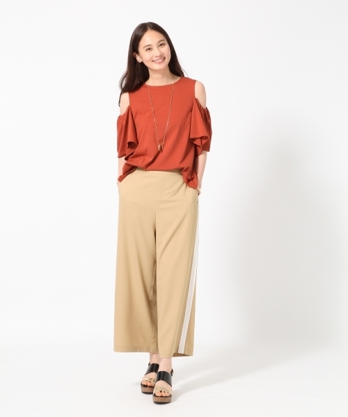 GLOBAL WORK（グローバルワーク）の「【吸水速乾】2WAYオープンショルダーTシャツ/759631（Tシャツ/カットソー・レディース・グレー/ネイビー/オレンジ/ピンク系その他/グリーン/ホワイト/ブルー系その他・LARGE/MEDIUM）」の14枚目の写真