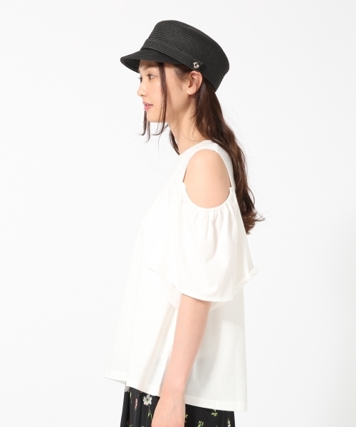 GLOBAL WORK（グローバルワーク）の「【吸水速乾】2WAYオープンショルダーTシャツ/759631（Tシャツ/カットソー・レディース・グレー/ネイビー/オレンジ/ピンク系その他/グリーン/ホワイト/ブルー系その他・LARGE/MEDIUM）」の17枚目の写真