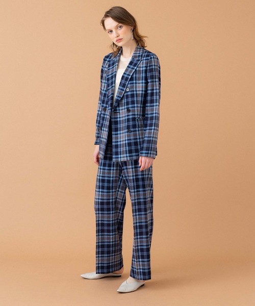 UNITED TOKYO（ユナイテッドトウキョウ）の「シアーチェックジャケット（テーラードジャケット・レディース・ネイビー・1/2）」の11枚目の写真