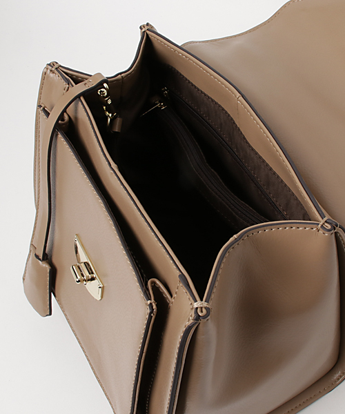 VitaFelice（ヴィータフェリーチェ）の「【牛革/カウレザー】クラシカル2way牛革キューブバッグ [sentino/センティノ]（ハンドバッグ・レディース・グレー/ベージュ系その他/ワイン/オフホワイト・FREE）」の12枚目の写真