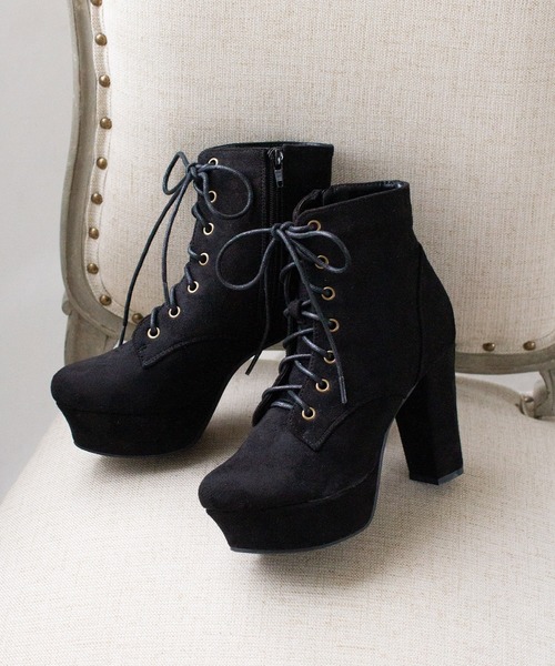 Newlyme(ニューリーミー)の「太ヒールレースアップショートブーツ(ブーツ・レディース・ブラウン/ブラック系その他/ブラック/モカ/レッド/ブラウン系その他/ブラック系その他2/ハウンドトゥース/ブラウン系その他2/アイボリー・24.0cm/23.0cm/23.5cm/24.5cm/25.5cm/25.0cm/25㎝/22.5㎝/24.5㎝/23㎝/22cm/24㎝/23.5㎝/23cm/25cm/24cm/22.5cm/22.0cm)」の12枚目の写真