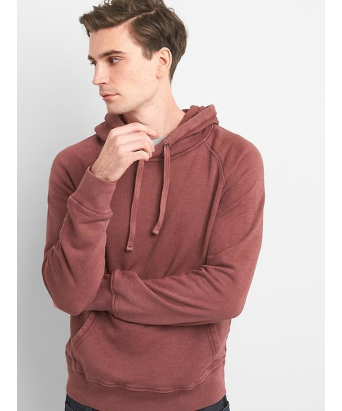 GAP（ギャップ）の「Gap フレンチテリー プルオーバーパーカー（パーカー・メンズ・ベージュ/エンジ/ブラック/ホワイト・XS/S/M/L/XL）」の4枚目の写真