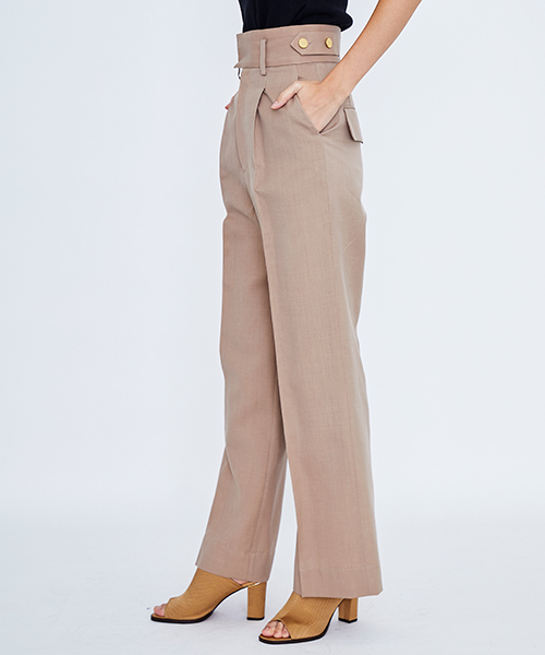 UNITED TOKYO（ユナイテッドトウキョウ）の「リボーンカコウストレートパンツ（スラックス・レディース・ブラック/ベージュ/グリーン/ワインレッド・1/2）」の3枚目の写真