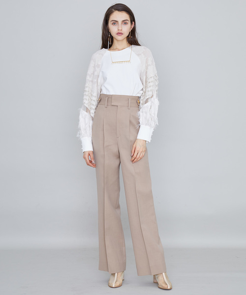 UNITED TOKYO（ユナイテッドトウキョウ）の「リボーンカコウストレートパンツ（スラックス・レディース・ブラック/ベージュ/グリーン/ワインレッド・1/2）」の11枚目の写真