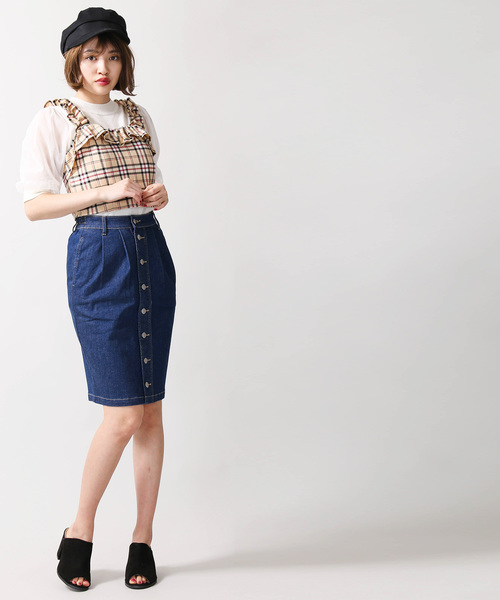 WEGO(ウィゴー)の「WEGO/チェックフリルビスチェ(ベスト・レディース・ブラック系その他2/ベージュ系その他2・FREE)」の11枚目の写真