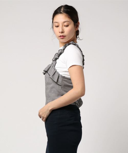 WEGO(ウィゴー)の「WEGO/チェックフリルビスチェ(ベスト・レディース・ブラック系その他2/ベージュ系その他2・FREE)」の3枚目の写真