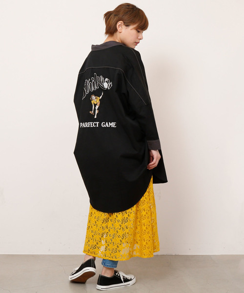 DOUBLE NAME 刺繍 ボーリング シャツ ワンピース DOUBLE NAME（ダブルネーム）の「刺繍ボーリングシャツ