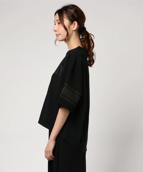 kha:ki（カーキ）の「「kha:ki/カーキ」ビッグシルエットフットボールTシャツ（Tシャツ/カットソー・レディース・ホワイト/ブラック・1）」の3枚目の写真