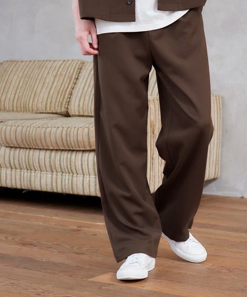 MONO-MART(モノマート)の「T/R タック ワイドパンツ テーパードスラックス(スラックス・メンズ・チャコールグレー/ブラック/ネイビー/ブラック系その他/ブラウン/グレー系その他/モカ/イエロー系その他/グレー系その他2・M/L)」の7枚目の写真