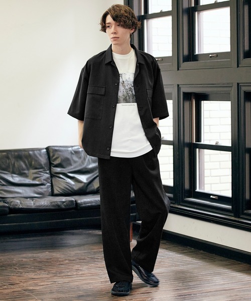 MONO-MART(モノマート)の「T/R タック ワイドパンツ テーパードスラックス(スラックス・メンズ・チャコールグレー/ブラック/ネイビー/ブラック系その他/ブラウン/グレー系その他/モカ/イエロー系その他/グレー系その他2・M/L)」の10枚目の写真