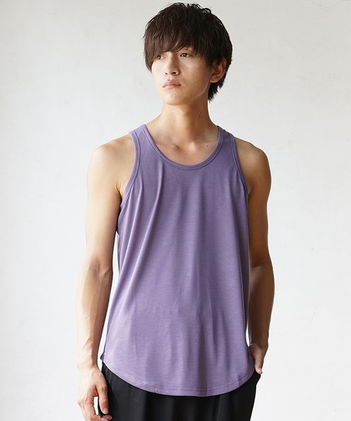 MinoriTY(マイノリティ)の「【MinoriTY】タンクトップ レギュラー丈 裾ラウンドタイプ レイヤード Tシャツ重ね着用 ノースリーブ メンズ(タンクトップ・メンズ・ホワイト/ライトグレー/ブラック/ピンク/モカ/ブラック×ホワイト/ラベンダー・M/L)」の12枚目の写真