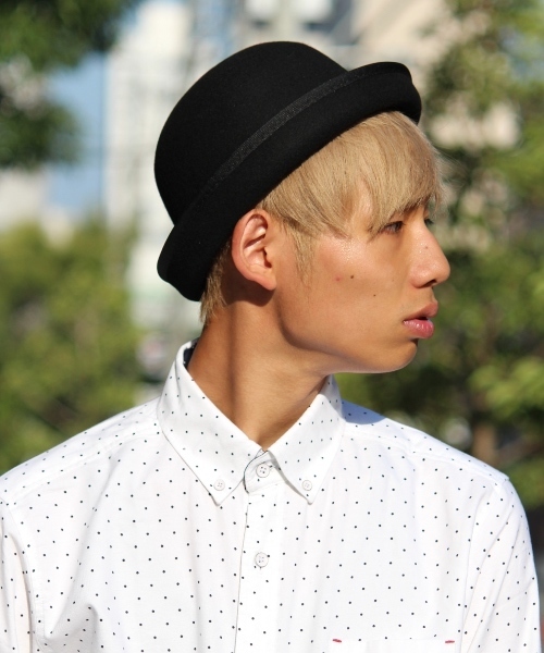 WEGO（ウィゴー）の「WEGO/フェルトボーラーハット（ハット・メンズ・ブラック/ダークグレー/ワイン・FREE）」の2枚目の写真