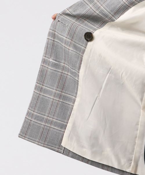 VENCEEXCHANGE(ヴァンスエクスチェンジ)の「グレンチェックボックスジャケット(テーラードジャケット・レディース・アッシュグレー/ブラウン・M)」の5枚目の写真