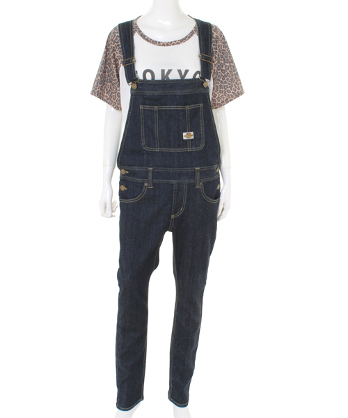 WC（ダブル シー）の「wc/デニムスキニーサロペット（サロペット/オーバーオール・レディース・インディゴブルー/ブラック・MEDIUM/SMALL）」の4枚目の写真