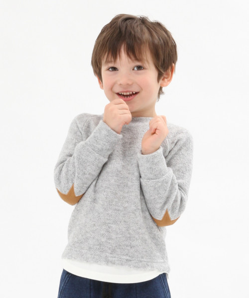GLOBAL WORK（グローバルワーク）の「【キッズ】ヘアキモウパイルニットレイヤー/816301（ニット/セーター・キッズ・ベージュ/ネイビー/グレー/ワインレッド・SMALL/MEDIUM/LARGE/X-LARGE/XX-LARGE）」の2枚目の写真