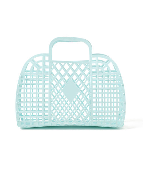 Ray BEAMS（レイビームス）の「SunJellies / カゴバッグ S（かごバッグ・レディース・ライトブルー/ピンク・ONE SIZE）」の4枚目の写真