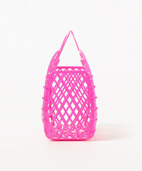 Ray BEAMS（レイビームス）の「SunJellies / カゴバッグ S（かごバッグ・レディース・ライトブルー/ピンク・ONE SIZE）」の5枚目の写真