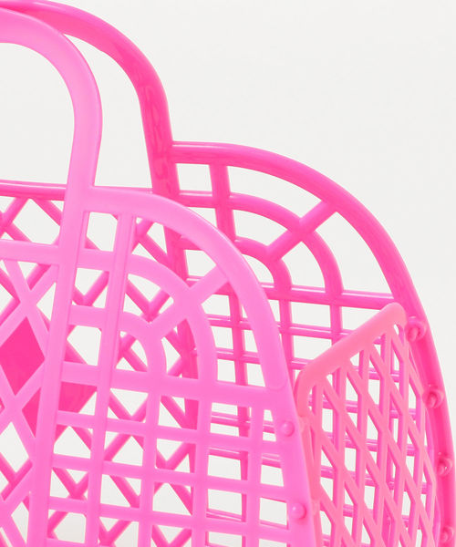 Ray BEAMS（レイビームス）の「SunJellies / カゴバッグ S（かごバッグ・レディース・ライトブルー/ピンク・ONE SIZE）」の7枚目の写真