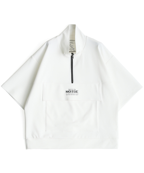 SHAREEF(シャリーフ)の「GEORGETTE JQ HALF-ZIP S/S(Tシャツ/カットソー・メンズ・ホワイト/ライム/ラベンダー/ブラック/ホワイト系その他・1/3/2)」の2枚目の写真