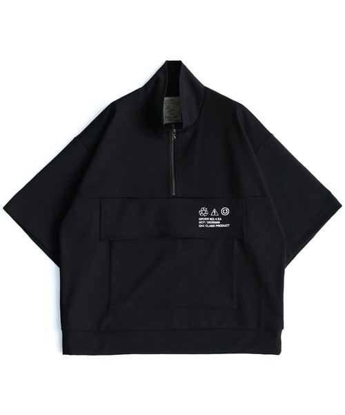 SHAREEF(シャリーフ)の「GEORGETTE JQ HALF-ZIP S/S(Tシャツ/カットソー・メンズ・ホワイト/ライム/ラベンダー/ブラック/ホワイト系その他・1/3/2)」の1枚目の写真