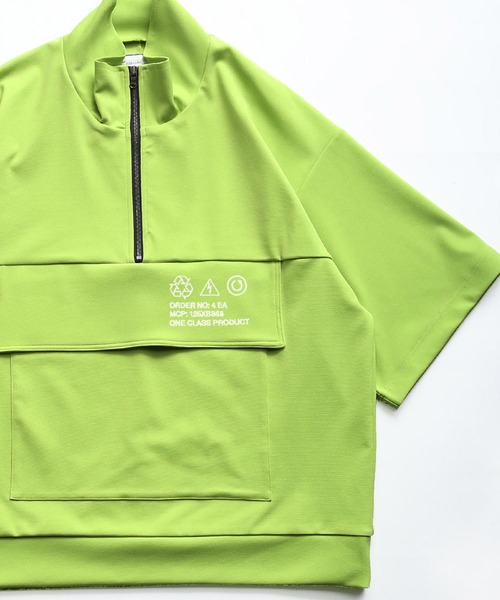 SHAREEF(シャリーフ)の「GEORGETTE JQ HALF-ZIP S/S(Tシャツ/カットソー・メンズ・ホワイト/ライム/ラベンダー/ブラック/ホワイト系その他・1/3/2)」の13枚目の写真