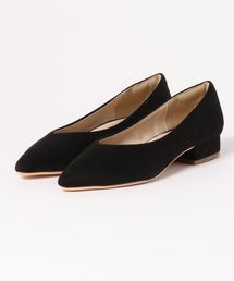 チャンキーローヒールVカットポインテッドトゥパンプス