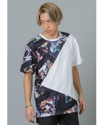 RE730 | コラージュメッシュＴシャツ　ビッグシルエット(Tシャツ/カットソー)