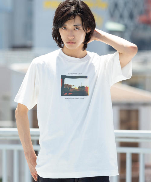 coen（コーエン）の「カラーフォトプリントTシャツ（Tシャツ/カットソー・メンズ・ホワイト/コバルトブルー・MEDIUM/LARGE/X-LARGE/SMALL）」の2枚目の写真