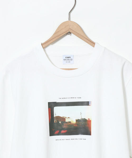 coen（コーエン）の「カラーフォトプリントTシャツ（Tシャツ/カットソー・メンズ・ホワイト/コバルトブルー・MEDIUM/LARGE/X-LARGE/SMALL）」の4枚目の写真