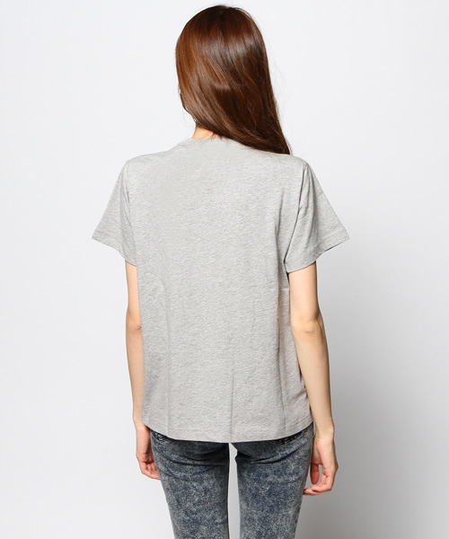 ROSE BUD（ローズバッド）の「LCTT-14170 CHEER LEADER EMB.C/N S/S-T（Tシャツ/カットソー・レディース・グレー/ブラック・ONE SIZE）」の6枚目の写真