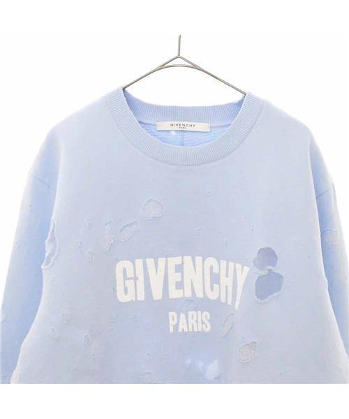 希少【GIVENCHY】ジバンシィ メタルロゴクルーネック トレーナー GIVENCHY (ジバンシィ) 裏毛 フラワープリント クルーネック