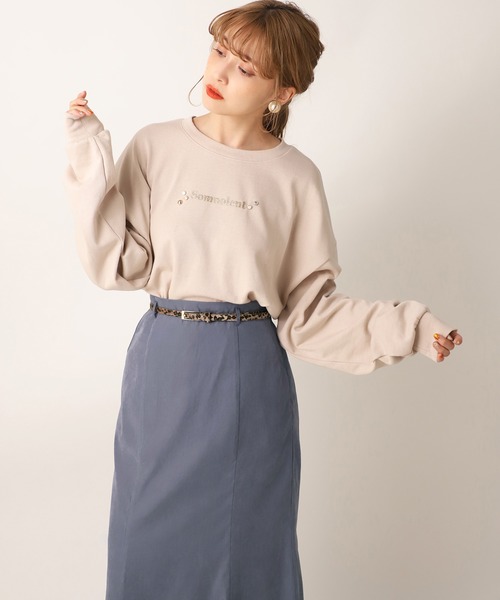 one after another NICE CLAUP（ワンアフターアナザーナイスクラップ）の「はらこベルト付きチューリップスカート（スカート・レディース・ブラウン系その他/ベージュ系その他/チェック/ブルー系その他・FREE）」の8枚目の写真