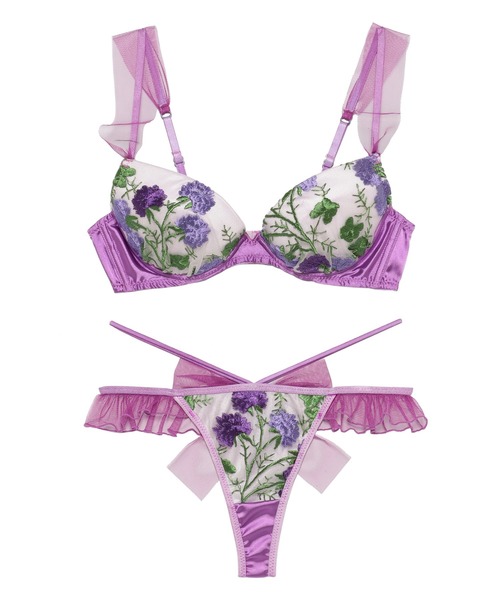 セール E Fカップ フラワーカラーグラマーアップ ブラtバックセット ブラ ショーツ Ravijour ラヴィジュール のファッション通販 Zozotown