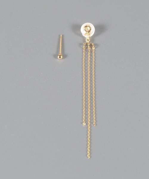 PAS TIERRA(パティエラ)【Ray】K10ラインチェーンピアス(片耳用)