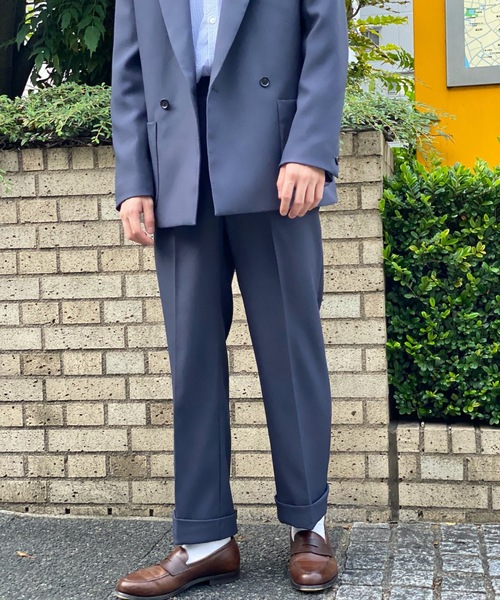 MR.OLIVE(ミスターオリーブ)の「【セットアップ対応】レトロ ポリエステルツイル / ワンプリーツ ストレート トラウザーパンツ(センタープレスパンツ)(スラックス・メンズ・ブラック/グレー/チャコールグレー/ブラウン/グリーン・SMALL/MEDIUM/LARGE)」の22枚目の写真