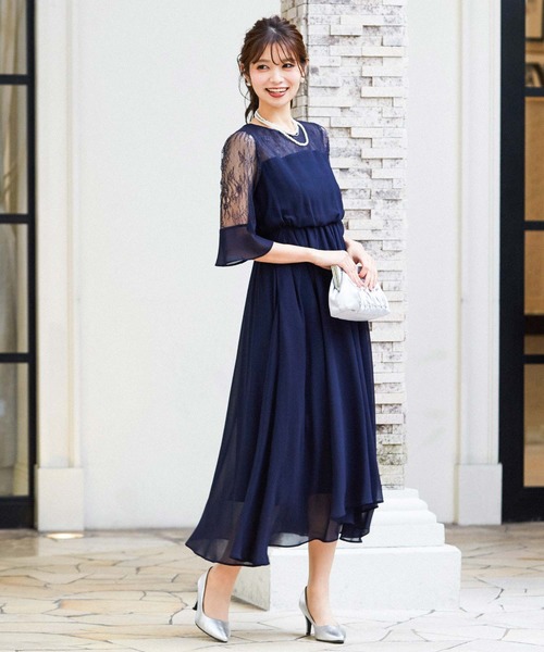 セール デコルテレース 結婚式ワンピース パーティードレス ドレス Fashion Letter ファッションレター のファッション通販 Zozotown