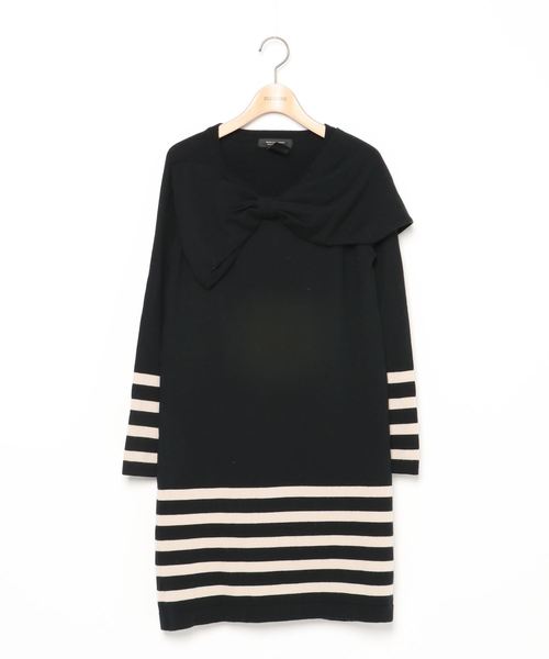 セール ブランド古着 ボーダー柄ニットワンピース ワンピース Vanillacouture ヴァニラクチュール のファッション通販 Zozoused