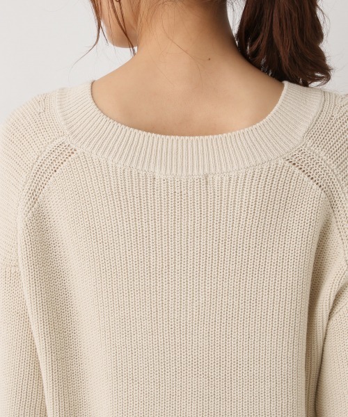 GLOBAL WORK（グローバルワーク）の「洗えるサクラオイルVネック/868920（ニット/セーター・レディース・ライトブルー/ベージュ/オフホワイト・FREE）」の16枚目の写真