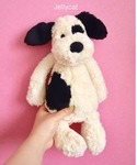 BIRTHDAY BAR的「【JELLYCAT ジェリーキャット】Bashful Black & Cream Puppy Medium / バシュフルパピー  ぬいぐるみ（玩具）」